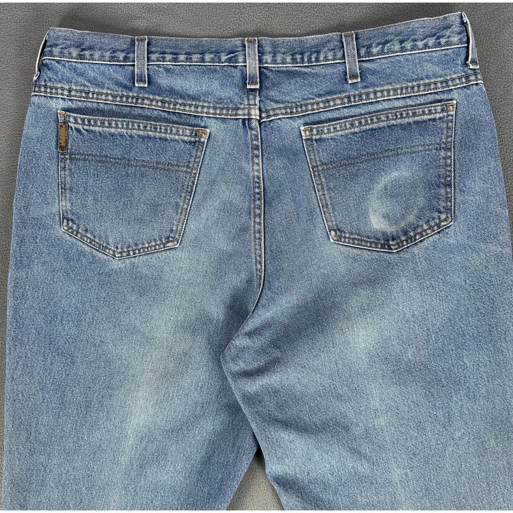 Cinch Jeans 38x36 Blue Relaxed Tapered Green Label Distressed Skoal Ring Cowboy